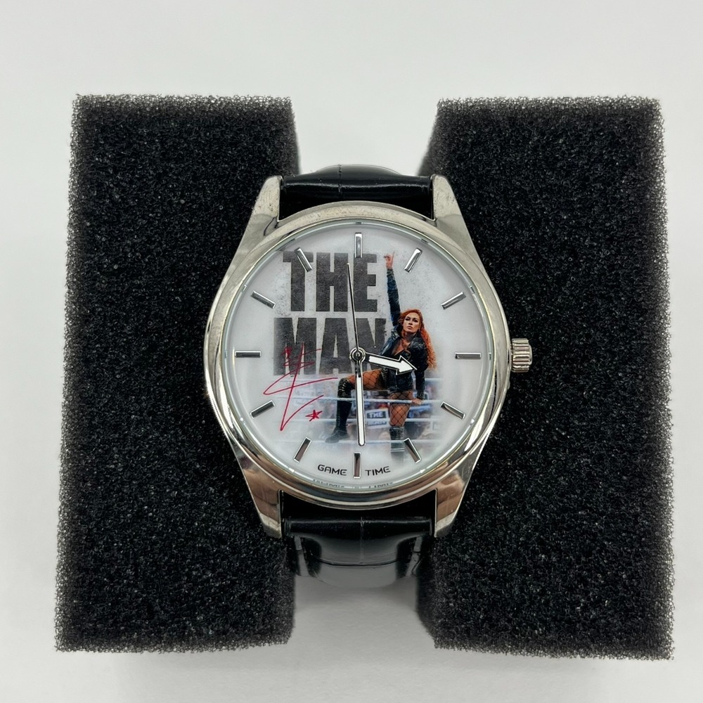 WWE Becky Lynch The Man Watch‎ Men's Size Black Leather Band Game Time New